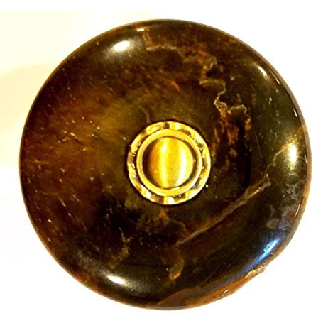 1 Inch Tiger Eye Round Cabinet Knob (Antique Brass Finish) COPPER MOUNTAIN HARDWARE