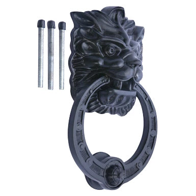 8 3/8 Inch (4 Inch c-c) Solid Brass Regal Lion Door Knocker (Oil Rubbed Bronze Finish) Copper Mountain Hardware