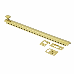 8 Inch Solid Brass Surface Bolt (Lifetime Polished Brass Finish) DELTANA