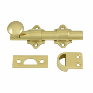 Solid Brass 4 Inch Dutch Door Bolt Set (Polished Brass Finish) DELTANA