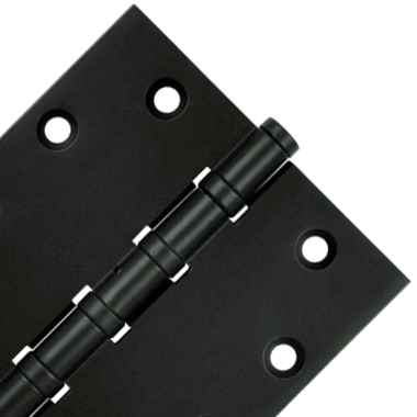 4 1/2 Inch X 4 1/2 Inch Solid Brass Non-Removable Pin Square Hinge (Paint Black Finish) DELTANA