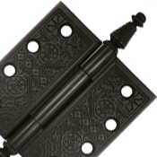 4 X 4 Inch Solid Brass Ornate Finial Style Hinge (Oil Rubbed Bronze) DELTANA