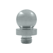 3/4 Inch Solid Brass Ball Tip Door Finial (Brushed Chrome Finish) DELTANA