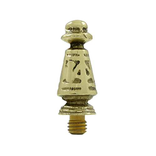 1 3/8 Inch Solid Brass Ornate Tip Door Finial (Unlacquered Brass Finish) DELTANA