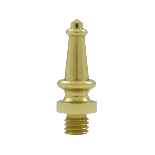 1 3/16 Inch Solid Brass Steeple Tip Door Finial Polished Brass Finish DELTANA