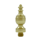 1 3/8 Inch Solid Brass Urn Tip Door Finial (Unlacquered Brass Finish) DELTANA