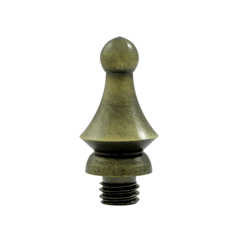 1 1/4 Inch Solid Brass Windsor Tip Door Finial (Antique Brass Finish) DELTANA