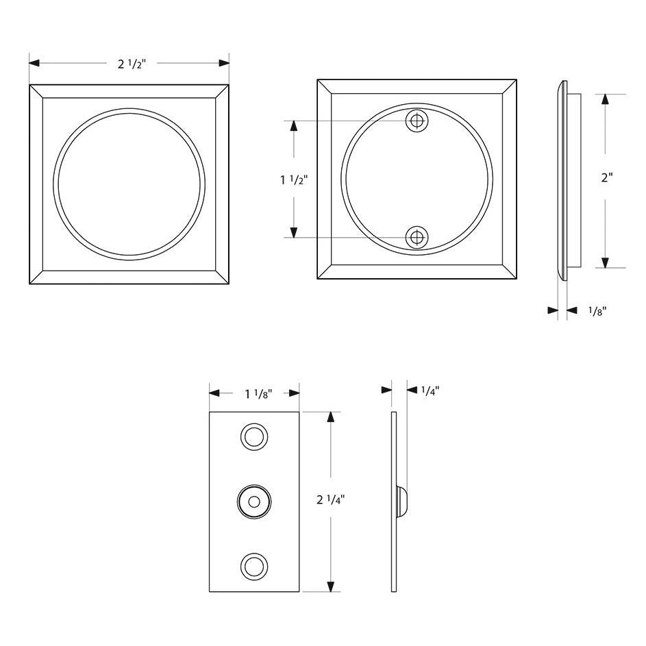 Square Solid Brass Pocket Door Tubular Passage Set (Several Finish Options) EMTEK