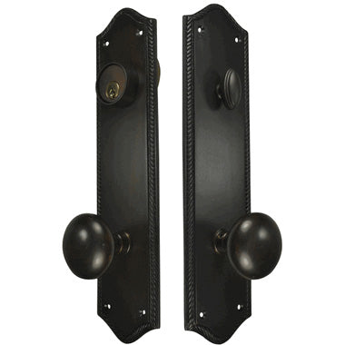 Georgian Roped Oval Deadbolt Entryway Set (Oil Rubbed Bronze Finish) COPPER MOUNTAIN HARDWARE