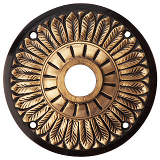 Solid Brass Feather Style Rosettes (Antique Brass Finish) Copper Mountain Hardware