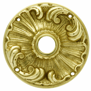 Romanesque Solid Brass Rosette Plate (Polished Brass Finish) Copper Mountain Hardware