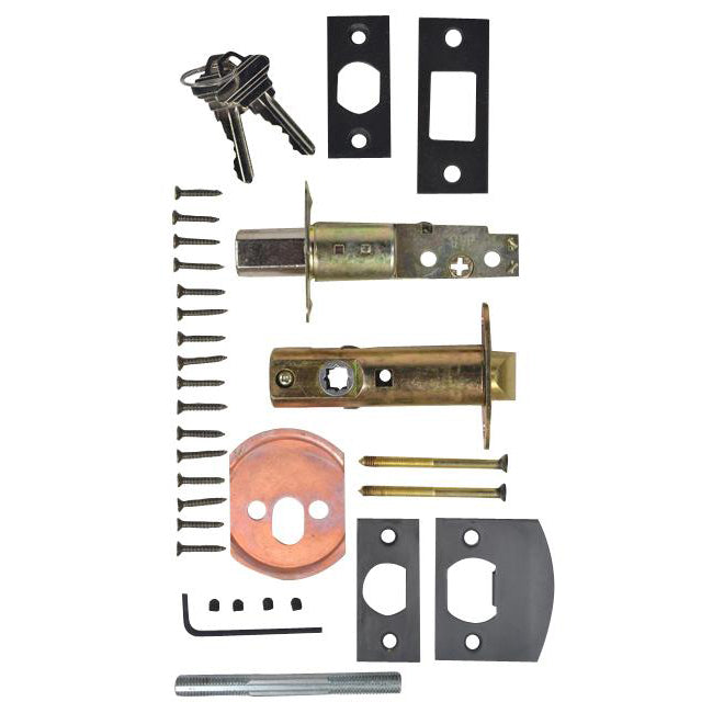 Georgian Roped Oval Deadbolt Entryway Set (Black Bronze Finish) COPPER MOUNTAIN HARDWARE