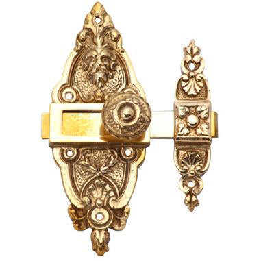 5 1/2 Gargoyle French Door or Cabinet Slide Bolt Latch (Polished Brass Finish) COPPER MOUNTAIN HARDWARE