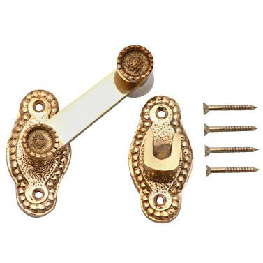 3 Inch Solid Brass Victorian Cabinet Latch (Polished Brass Finish) COPPER MOUNTAIN HARDWARE