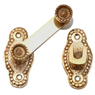 3 Inch Solid Brass Victorian Cabinet Latch (Polished Brass Finish) COPPER MOUNTAIN HARDWARE