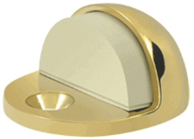 Low Profile Floor Mounted Bumper Door Stop (Polished Brass Finish) DELTANA