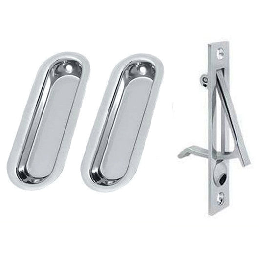 Oval Style Single Pocket Passage Style Door Set (Polished Chrome Finish) DELTANA