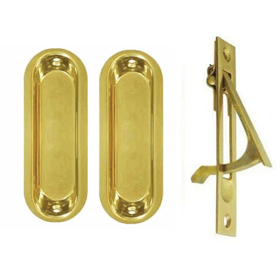 Oval Style Single Pocket Passage Style Door Set (PVD Polished Brass Finish) DELTANA