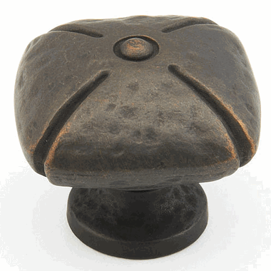 1 1/2 Inch Siena Square Knob (Ancient Bronze Finish) SCHAUB