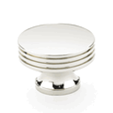 1 1/4 Inch Menlo Park Modern Round Knob (Polished Nickel Finish) SCHAUB