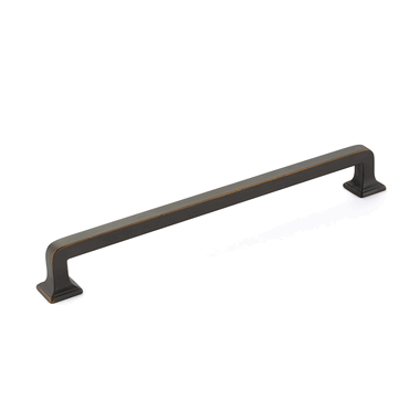 8 1/2 Inch (8 Inch c-c) Menlo Park Pull (Ancient Bronze Finish) SCHAUB