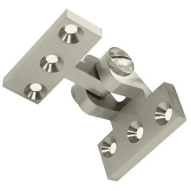 2 1/2 x 3 3/4 Inch Solid Brass Intermediate Pivot Hinge (Brushed Nickel Finish) DELTANA