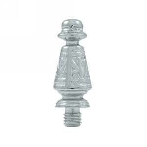 1 7/16 Inch Solid Brass Ornate Hinge Finial (Polished Chrome Finish) DELTANA