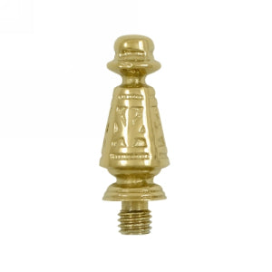 1 7/16 Inch Solid Brass Ornate Hinge Finial PVD Polished Brass Finish DELTANA