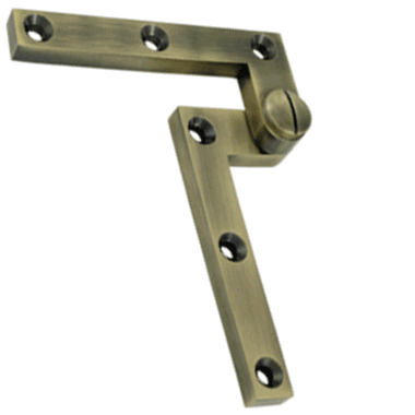 4 3/8 x 5/8 x 1 7/8 Inch Solid Brass Pivot Hinge (Antique Brass Finish) DELTANA