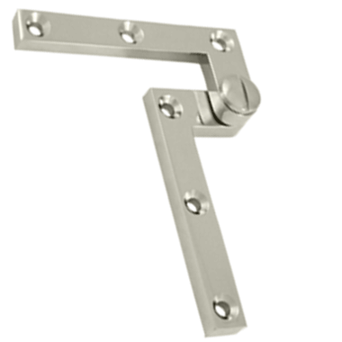 4 3/8 x 5/8 x 1 7/8 Inch Solid Brass Pivot Hinge (Polished Nickel Finish) DELTANA