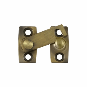 1 3/16 Inch Solid Brass Shutter Bar Door Latch (Antique Brass Finish) DELTANA