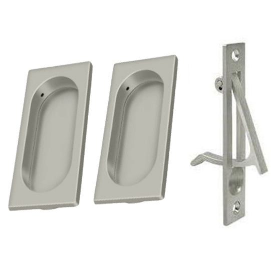 Square Style Single Pocket Passage Style Door Set (Brushed Nickel Finish) DELTANA