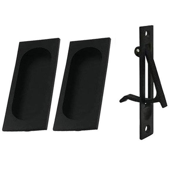 Square Style Single Pocket Passage Style Door Set (Matte Black Finish) DELTANA