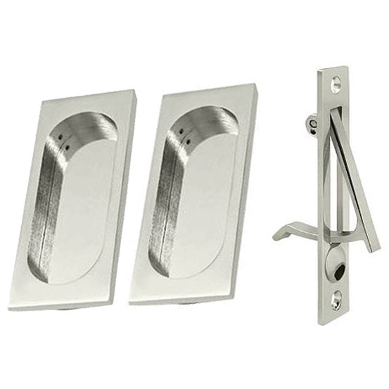 Square Style Single Pocket Passage Style Door Set (Polished Nickel Finish) DELTANA